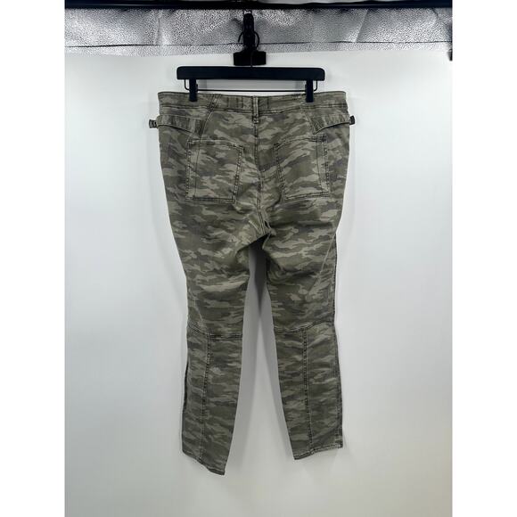Hei Hei Anthropologie Jeans Camo Cargo Utility Pockets Slim Twill Khaki Denim 32 - Picture 9 of 10